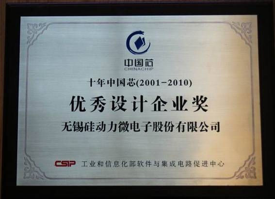 熱烈祝賀公司榮獲“十年中國(guó)芯--優(yōu)秀設(shè)計(jì)企業(yè)獎(jiǎng)”(圖1) 熱烈祝賀公司榮獲“十年中國(guó)芯--優(yōu)秀設(shè)計(jì)企業(yè)獎(jiǎng)”(圖1)